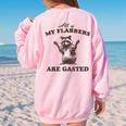 Oversized Raccoon Sweatshirt for Women - Quirky & Fun Back Print Light Pink