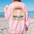 Oversized Women's Sweatshirt - Vintage Raccoon Back Print - Eco Appeal Light Pink