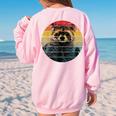 Raccoon Back Print Women's Oversized Sweatshirt | Cozy Wildlife Style Light Pink
