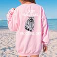 Raccoon Love Oversized Women's Sweatshirt - Cute Back Print Light Pink