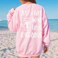 Raccoon Lover Oversized Sweatshirt - Back Print for Women Light Pink