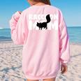 Raccoon Lover Sweatshirt for Moms | Back Print Women's Oversized Tee Light Pink
