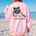 Raccoon Moon Trash Panda Women's Oversized Sweatshirt - Cozy Back Print Light Pink