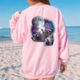 Raccoon Moonlit Howl Women's Oversized Sweatshirt | Back Print Style Light Pink