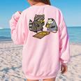 Raccoon Opossum Eating Pizza Street Cats Men Women Kid Women's Oversized Sweatshirt Back Print Light Pink