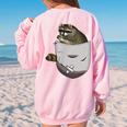 Raccoon In Pocket Raccoon Lover Animal Lover Women's Oversized Sweatshirt Back Print Light Pink