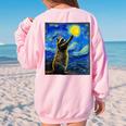 Raccoon Starry Night Women's Oversized Sweatshirt - Van Gogh Gift Light Pink