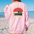 Raccoon Sweatshirt for Women - Oversized Back Print for Raccoon Lovers Light Pink
