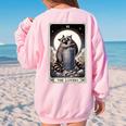 Raccoon Tarot Card The Lovers Raccoon Women's Oversized Sweatshirt Back Print Light Pink