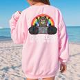 Raccoon Trash Can Not Cant Street Cat Men Women Kids Women's Oversized Sweatshirt Back Print Light Pink