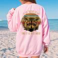 Raccoon Trash Panda Women's Oversized Cartoon Sweatshirt - Fun Back Print Light Pink