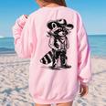 Raccoon Western Country Oversized Sweatshirt - Men's & Women's Cowboy Style Light Pink