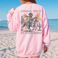 Raccoon Western Country Sweatshirt - Oversized Back Print for Women & Men Light Pink