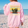 Retro Angry Raccoon Sweatshirt—Women's Oversized Back Print Light Pink
