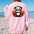 Retro Panda In Sunglasses BBQ Pool Party Panda Women's Oversized Sweatshirt Back Print Light Pink