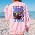 Retro Raccoon Meme Women's Oversized Sweatshirt | Fun Back Print Light Pink