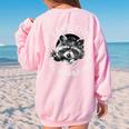 Save The Trash Pandas Raccoon Lover Women's Oversized Sweatshirt Light Pink