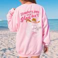 Strawberry Jam Raccoon Women's Oversized Sweatshirt | Back Print Light Pink