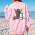 Team Trash Animals Women's Oversized Sweatshirt - Back Print Light Pink