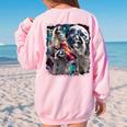 Three Raccoon Moon Women’s Sweatshirt - Oversized & Cozy - Meme Back Print Light Pink