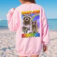 Tummy Ache Survivor Raccoon Women's Oversized Sweatshirt | Small Light Pink