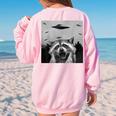 UFO Raccoon Oversized Sweatshirt - Fun Back Print for Men, Women & Kids Light Pink