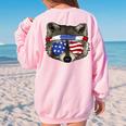 USA Patriotic Trash Panda Women's July 4th Oversized Sweatshirt Light Pink