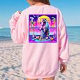 Vaporwave Raccoon Retrowave Women's Oversized Sweatshirt Light Pink