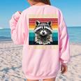Vintage Raccoon Women's Sweatshirt - Oversized Retro Style Back Print Light Pink