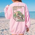 Women's Dream Big Raccoon Oversized Sweatshirt - Fun Back Print Light Pink