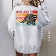 Adopt a Street Cat Sweatshirt - Funny Raccoon Lovers, Women's Oversized Sport Grey