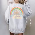 Autism Be In Awe Of My 'Tism Meme Autistic Raccoon Women's Oversized Sweatshirt Back Print Sport Grey