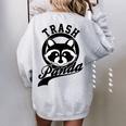 Cute Trash Panda Raccoon Save The Trash Panda Meme Women's Oversized Sweatshirt Back Print Sport Grey