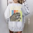 Everything Is Trash Retro Raccoon Lover Camping Women's Oversized Sweatshirt Back Print Sport Grey
