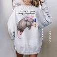 Fairy Godpossum & Raccoon Oversized Sweatshirt - Whimsical Women’s Style Sport Grey
