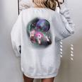 Ferrets Howling At The Moon Shirt Ferret Women's Oversized Sweatshirt Back Print Sport Grey