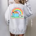 Groovy This Little Light-Of Mine Dumpster Fire Raccoon Women's Oversized Sweatshirt Back Print Sport Grey