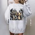 Let's Get Trashed Raccoon And Opossum Drinking Beer Women's Oversized Sweatshirt Back Print Sport Grey