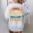 Oversized Women's Sweatshirt - Vintage Raccoon Back Print - Eco Appeal Sport Grey