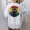 Raccoon Back Print Women's Oversized Sweatshirt | Cozy Wildlife Style Sport Grey
