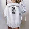 Raccoon Cowboy Oversized Women's Sweatshirt - Graphic Back Print Sport Grey