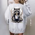 Raccoon Instant Noodle Sweatshirt - Oversized Unisex Back Print Sport Grey