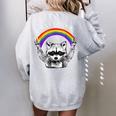 Raccoon LGBTQ Pride | Be Gay Do Crime Rainbow Women's Oversized Sweatshirt Sport Grey