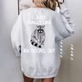 Raccoon Love Oversized Women's Sweatshirt - Cute Back Print Sport Grey