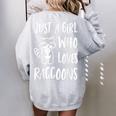 Raccoon Lover Oversized Sweatshirt - Back Print for Women Sport Grey
