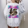 Raccoon Meme Women's Oversized Sweatshirt | Even Baddies Get Saddies Sport Grey