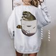 Raccoon In Pocket Raccoon Lover Animal Lover Women's Oversized Sweatshirt Back Print Sport Grey