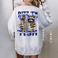 Raccoon Rizz Autism Meme Women's Oversized Sweatshirt - Fun & Unique Sport Grey