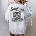 Raccoon Sarcastic Women's Oversized Sweatshirt - Humorous Style Sport Grey