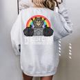 Raccoon Trash Can Not Cant Street Cat Men Women Kids Women's Oversized Sweatshirt Back Print Sport Grey